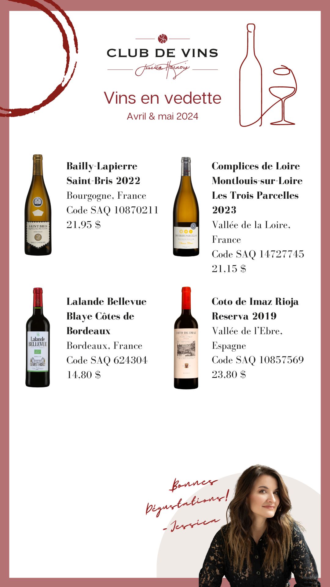 Vins en vedette avril et mai 2024